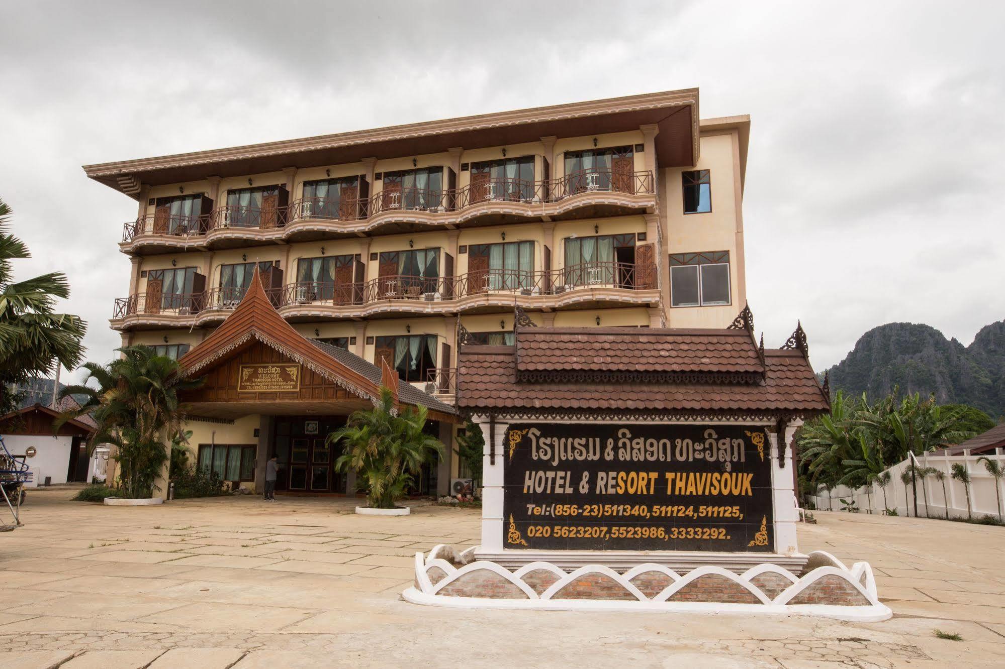 Thavisouk Riverside Hotel Vang Vieng Exterior foto